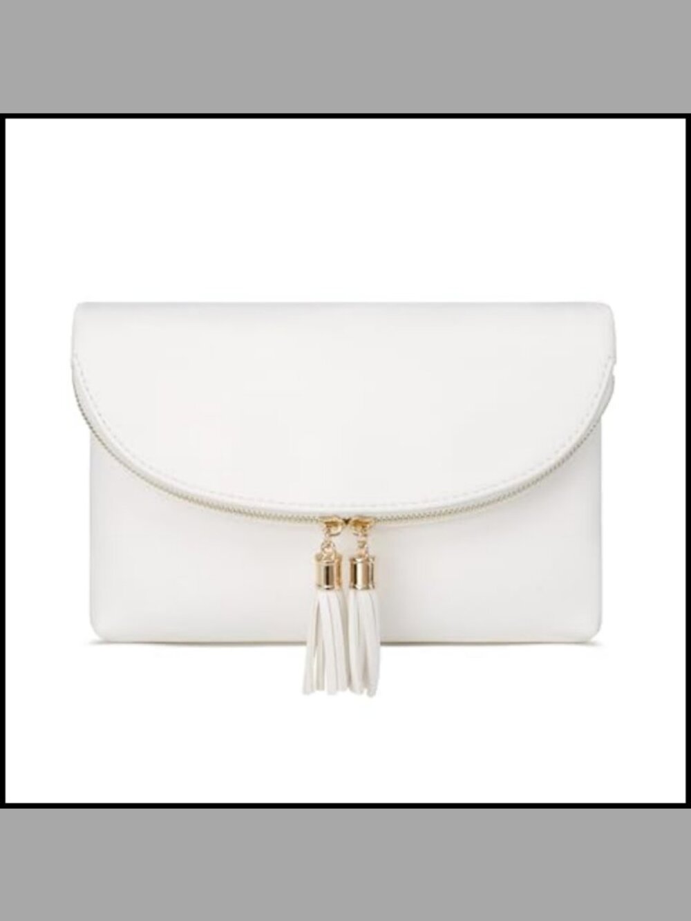 Envelope Clutch Crossbody Bag with Tassels 6 Card Slots Wristlet Purse